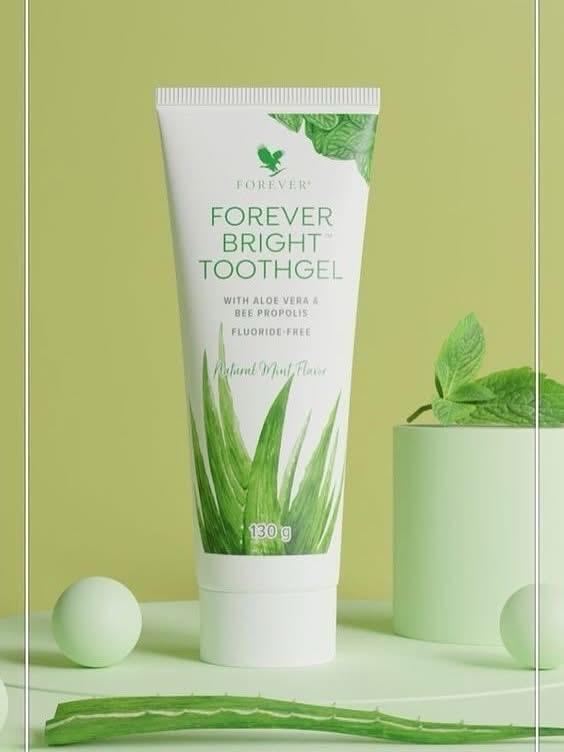 Forever Bright® Toothgel is a natural, fluoride-free toothpaste formulated with stabilized aloe vera and bee propolis. It gently cleans teeth while soothing gums, reducing irritation, and supporting overall oral health.