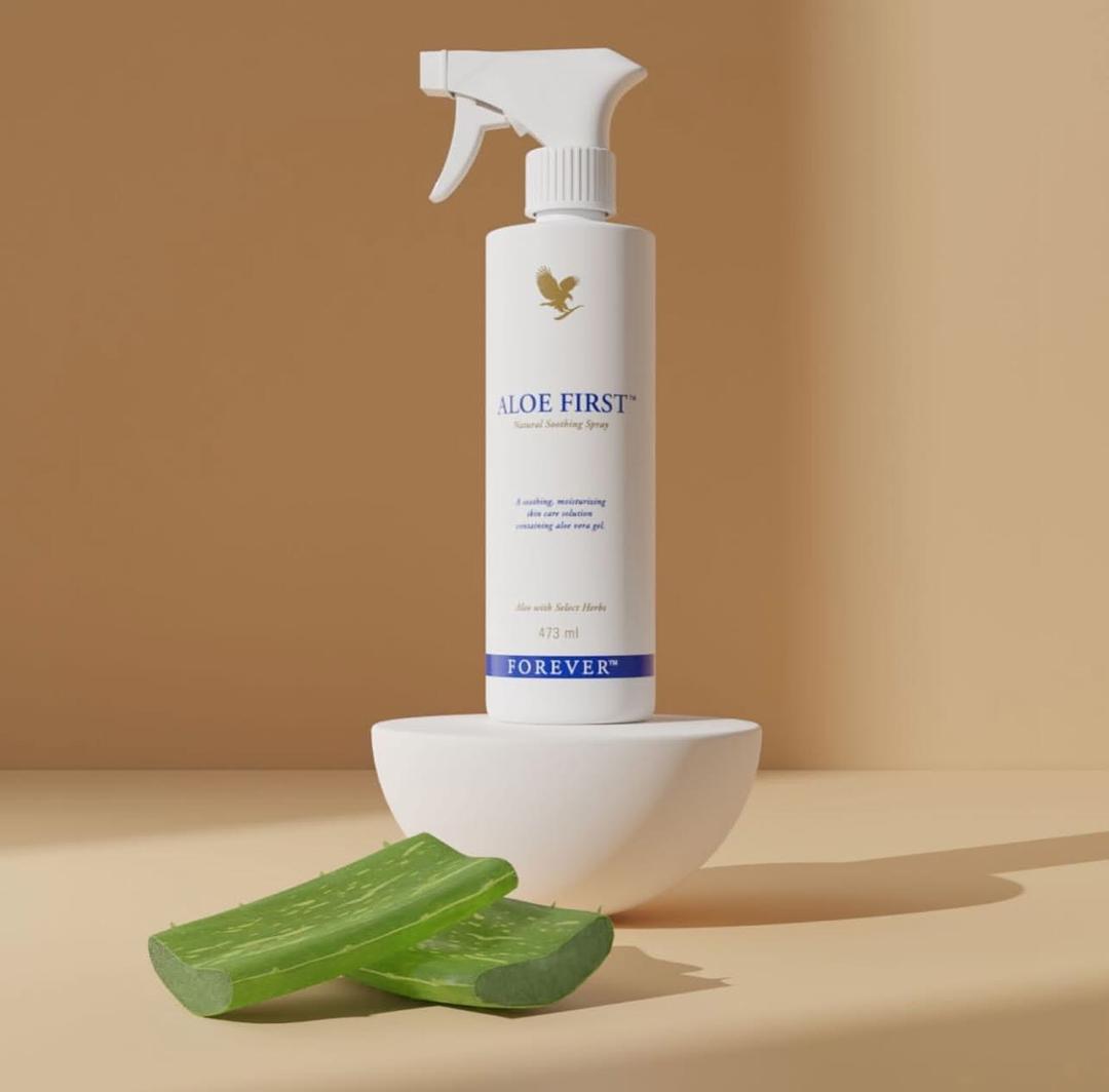 Forever Aloe First Spray, aloe vera soothing spray, Forever Living Aloe First, skin soothing mist, aloe first for burns, aloe spray for hair