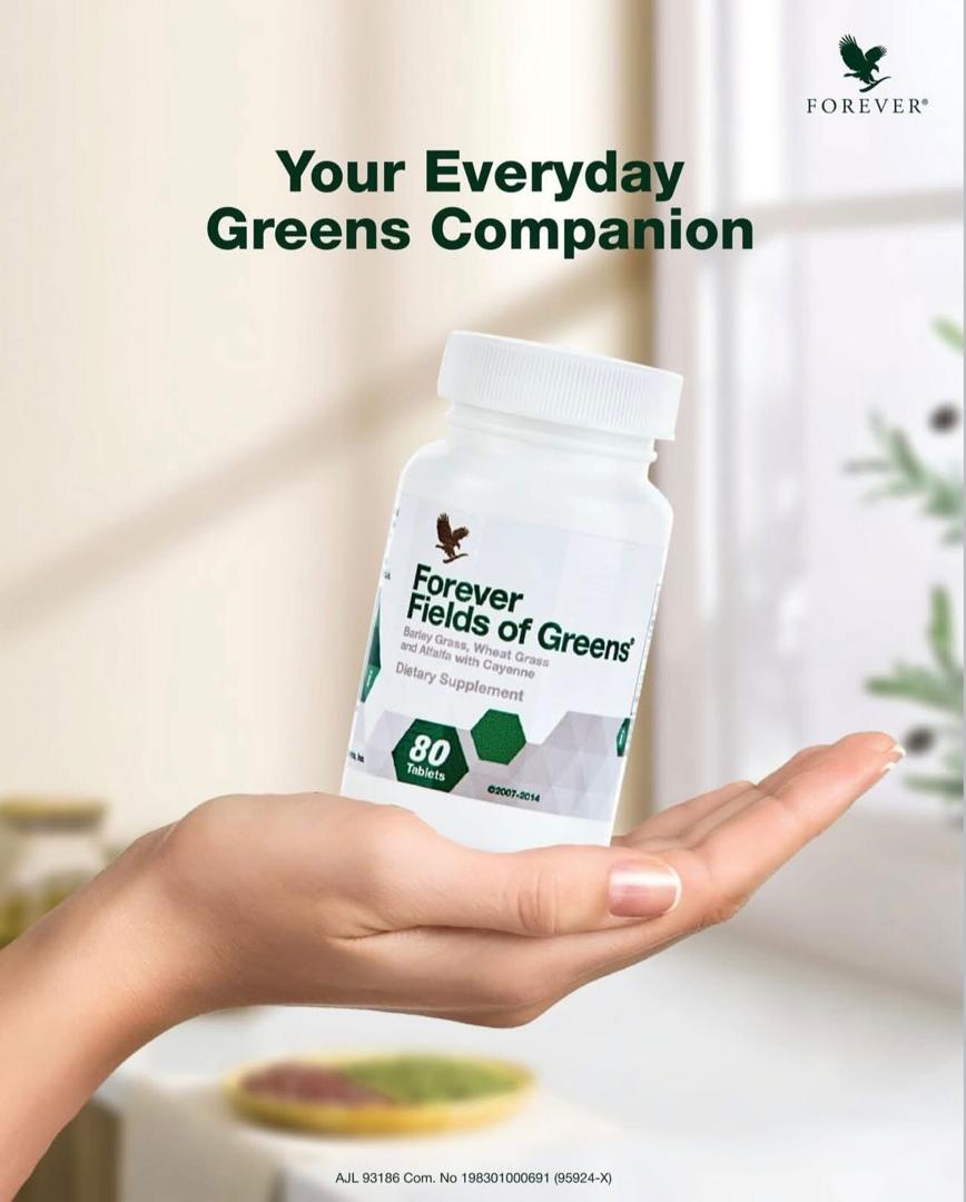 Forever Fields of Greens® is a nutrient-rich green superfood blend with barley grass, wheatgrass, and alfalfa that supports digestion, circulation, immune function, and daily energy. Vegetarian-friendly and easy to use.